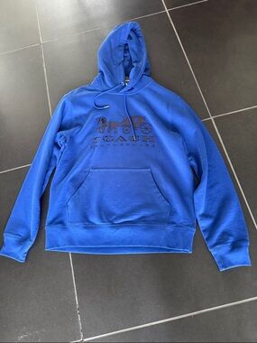 Coach Men's Bright Blue Logo Pullover Hoodie NWT